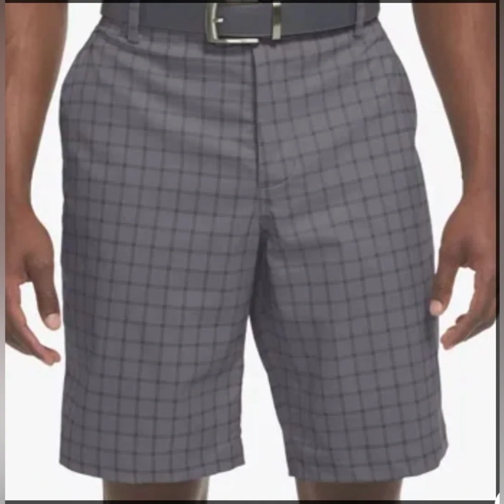 Nike Dri Fit Men’s Sz 38 Dark Gray Plaid Golf Shorts